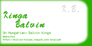 kinga balvin business card